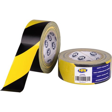 Textilmarkierungsband, Notfallreparaturen, gelb und schwarz, 48 mm x 25 m, wasserabweisend