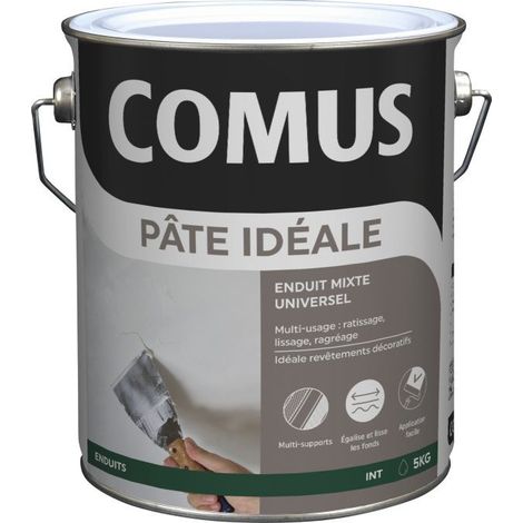 Comus – Enduit de lissage 5kg – Pâte onctueuse pour plâtre, béton, bois – Idéal pour lissage décoratif et effets béton (1/4)