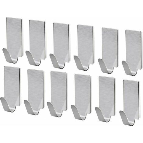 Ahlsen Pack de 12 toallas de baño autoadhesivas de acero inoxidable (1/5)