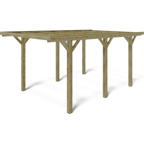 Tettoia posto auto coperto in legno 3.04x5.12 m - 15.56 m2 - CAR10 (1/5)