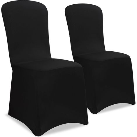 DETEX® Chair Covers Set of 4 Stretch Slipcovers for High-Back Dining Chairs OEKO-TEX® Certified Washable & Reusable Ideal for Christmas, Weddings, Parties Black