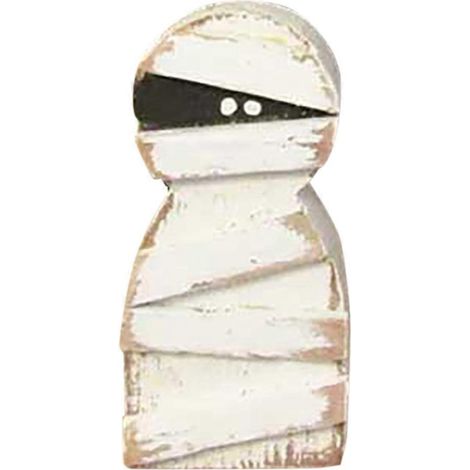 Décoration Vintage Momie en Bois pour Halloween - Ornement Bandage Cadavre (1/4)