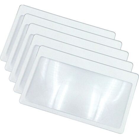 Loupes de Poche au Format Carte de crédit - Petite loupe pour Carte avec grossissement 3X, Ultra Fine, Flexible et incassable, Transparente, 5