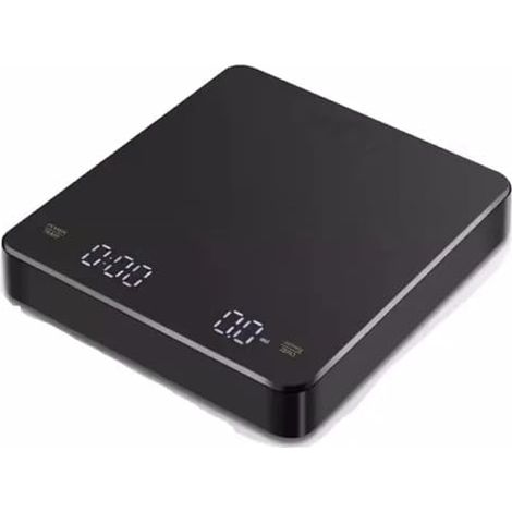 Diese per USB aufladbare digitale Kaffeewaage verfügt über einen Timer und ein LED-Display. Sie wiegt Espresso von 0,1 Gramm bis 3 Kilogramm mit hoher Präzision und ist für den Küchengebrauch geeignet