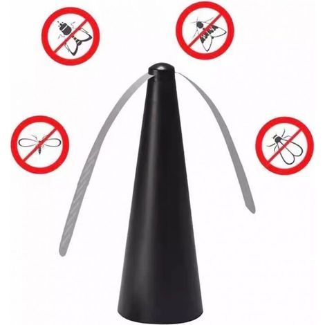 Ventilatore antimosche, per esterni e interni, con pale repellenti per tenere lontane le mosche dai tavoli, ventilatore antizanzare (nero) (1/4)