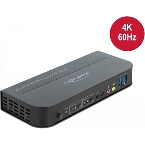 delock 11481 commutateur KVM HDMI noir 4K 60 Hz