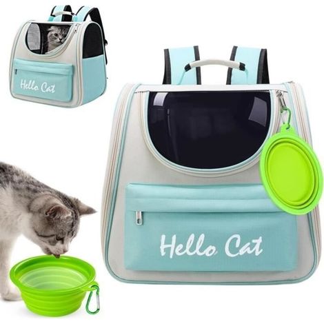 Zaino pieghevole per animali domestici - Con ciotola da viaggio - Per gatti, cani e cuccioli fino a 5 kg