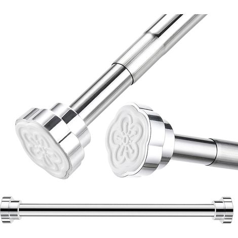 Asta telescopica, 40-55 cm, in acciaio inox, per tende, tende da doccia, appendiabiti, armadio, non richiede foratura (ZeGoods) (1/5)