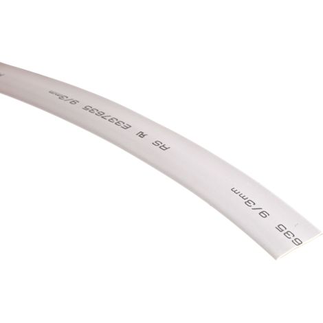 Gaine thermorétractable RS PRO, Dia. 9mm Blanc rétreint 3:1, 5m ( Prix pour Bobine de 5 Mètres ) (1/2)