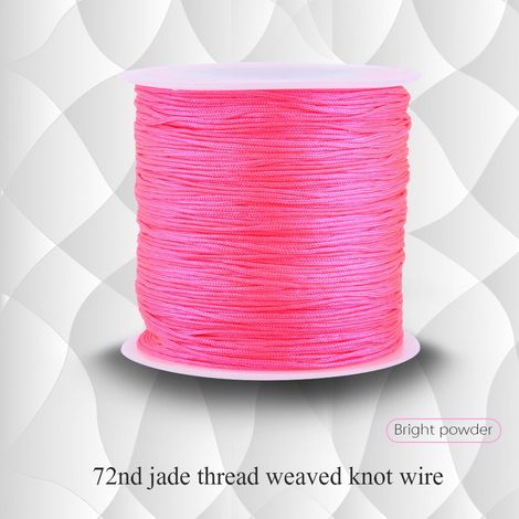Cordon macramé nylon nœud chinois 100M x 0,8mm rose brillant, fil queue-de-rat pour bijoux et artisanat (1/5)