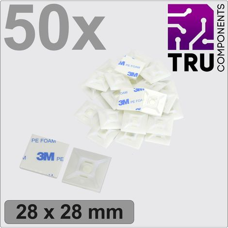 TRU COMPONENTS T24CA069 Befestigungssockel selbstklebend, schraubbar TC-12888548 4fach einfädeln W