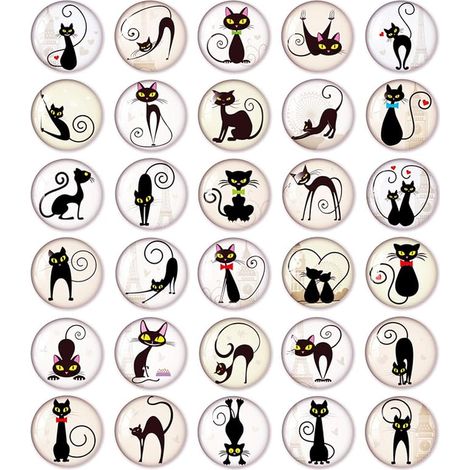 Imanes para nevera, pizarra blanca, aula, taquillas, niño, niña (imanes de gato negro) (1/5)
