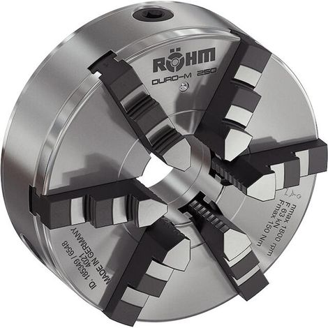 Röhm Mandrin à spirale plane Duro-M 160/6 Admission cylindrique (DIN 6350 forme A) Mâchoires de perçage et de tournage - 185347 (1/3)