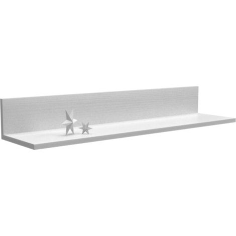 Étagère Murale 90 cm en L, Blanc Arctique, 90 cm x 22 cm x 13 cm (1/5)