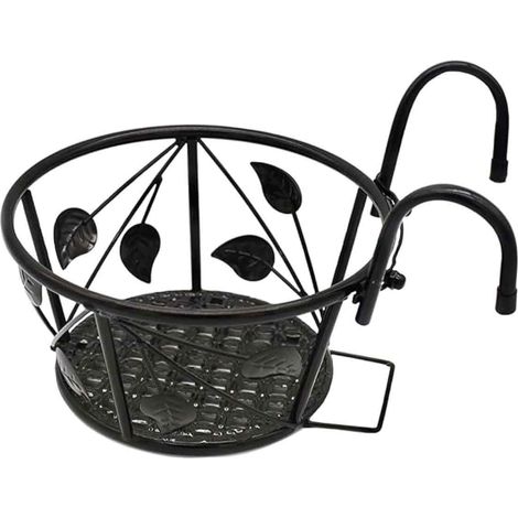 Étagère à fleurs de balcon en fer forgé, support suspendu pour pots de fleurs, étagère à fleurs vertes pour balcon, étagère de rangement d'intérieur (1/5)