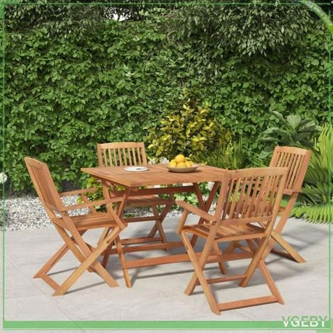 Ensemble à manger de jardin - FAFEICY - 3152899 - Bois d'acacia massif - Pliable - 4 personnes (1/5)