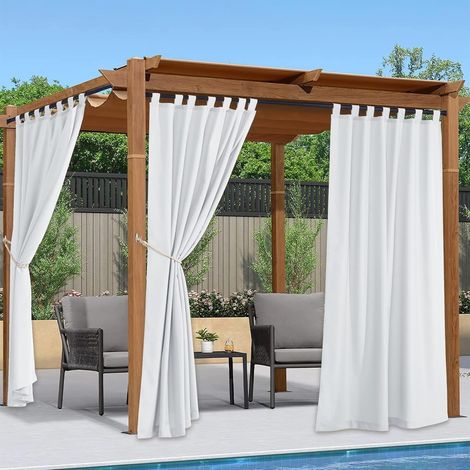 Paravent blanc - Bâche imperméable et résistante aux UV - Lot de 2 - Idéal pour terrasse, balcon et jardin (1/5)