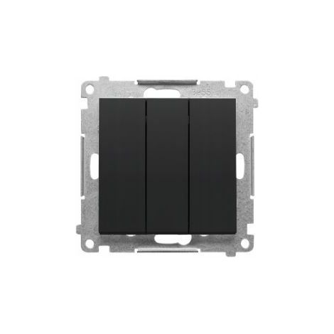 Interrupteur Triple - Noir Mat - Encastré - Contrôle Éclairage - Pratique (1/5)