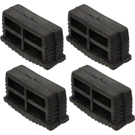 Lot de 4 patins stabilisateurs d'échelle, 60 x 22 mm, en caoutchouc antidérapant, pour pieds d'échelle pliants (1/5)