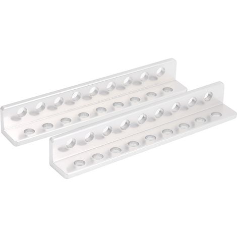 Équerre en L 12x12mm 9 trous, barre de 80mm, lot de 2 pièces pour structures et fixations. (1/5)