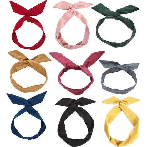 Bandeau Métallique Torsadé - Nœud Grand Format - Pour Yoga Sportif Ou Style Personnel - 9 Pièces (1/4)