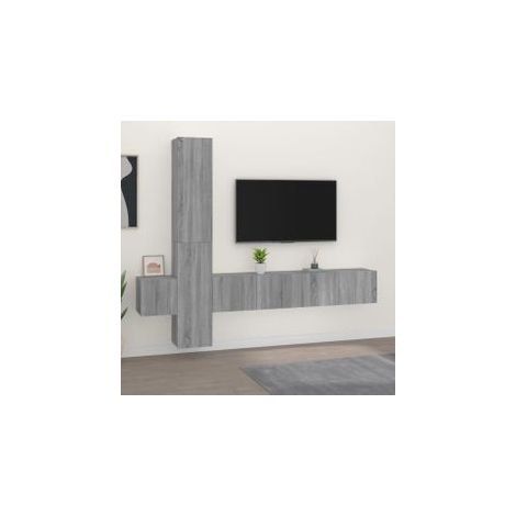 Ensemble de meubles TV 5 pcs Sonoma gris Bois d'ingénierie (1/5)