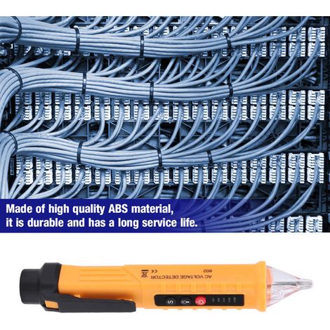 802 Stylo testeur de tension électrique précis ABS jaune 48-1000V/12-1000V 1 pièce (1/5)