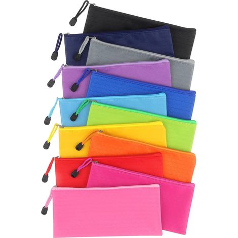 Set di 12 sacchetti portaoggetti con cerniera - Contenitori impermeabili per oggetti voluminosi - Sacchetti organizer versatili - Adatti per articoli da ufficio e accessori da viaggio (1/5)