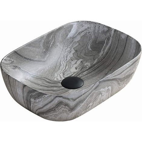 Mexen Rita lavabo sobre encimera 45 x 32 cm, piedra gris - 21084593 (1/2)