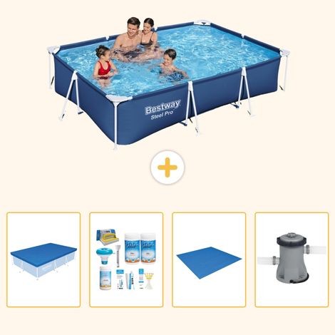 Bestway Bestway Steel Pro Rectangulaire - 300x201x66 cm - 5-pièces  S77 (1/5)
