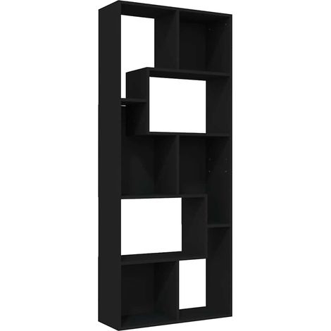 Étagère de Rangement Bibliothèque, Montage facile, Noir 67x24x161 cm Aggloméré OIB9722E (1/5)