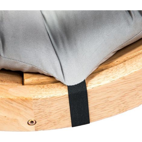 Kissenbezug aus Wildleder für Chaiselongues, rutschfest für Schaukelstühle, dickes, gestepptes Gartenkissen mit Bändern, gepolstert. (1/5)
