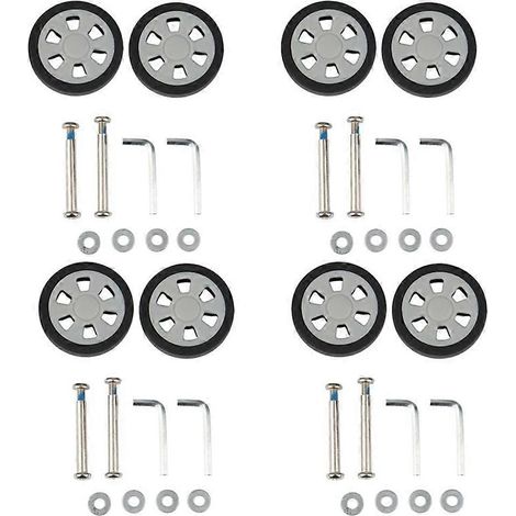 8 roulettes pour bagages, accessoires pour valises d'avion, poulies silencieuses, pièces de rechange résistantes à l'usure, 55 x 12 mm (1/4)