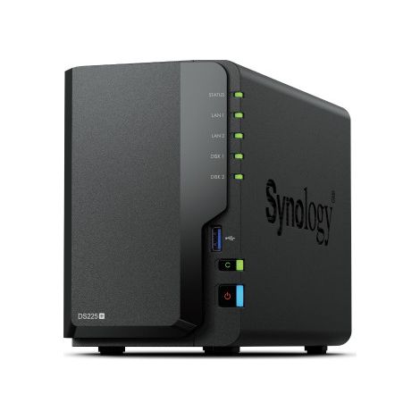 Synology DS225+ 2 Bay NAS Bureau Intel® Celeron® J4125 2 Go DDR4 Synology DSM Noir