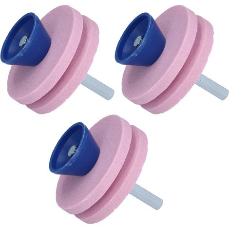 3 Pièces Meule Abrasive Double Couche pour Affûteuse de Lames de Tondeuse à Gazon - Remplacement Lame