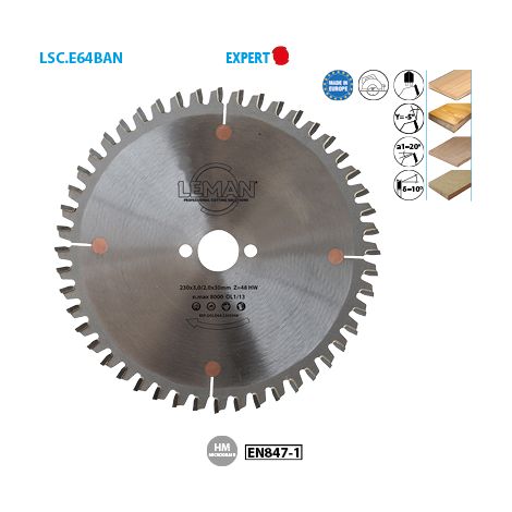 Lame de scie carbure port. 160x20x48Z ep 2.2 Alt. Micro Grain Leman (1/2)