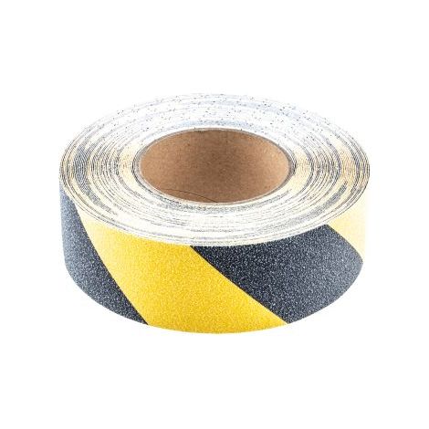Ruban de Signalisation Noir/Jaune RS PRO, 50mm x 18.3m x 0.05mm ( Prix pour 1 ) (1/2)