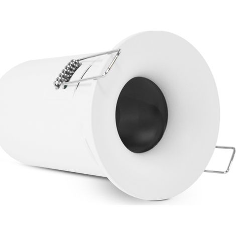Support Spot plafond BBC Rond Blanc Fixe avec douille automatique Ø90 mm IP65 MIIDEX VISION-EL 77184
