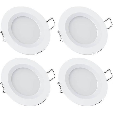 Plafonniers encastrés LED 12 V, 4 x 3 W, 3200 K, dimmables, entièrement en aluminium, pour camping-car ou bateau