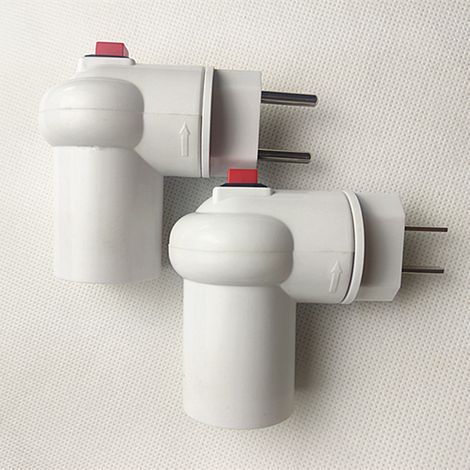 Nouveau support de veilleuse PP-E27 avec interrupteur, convertissant la norme européenne/américaine en support de lampe E27/E26, rotation à 360 degrés. (1/5)