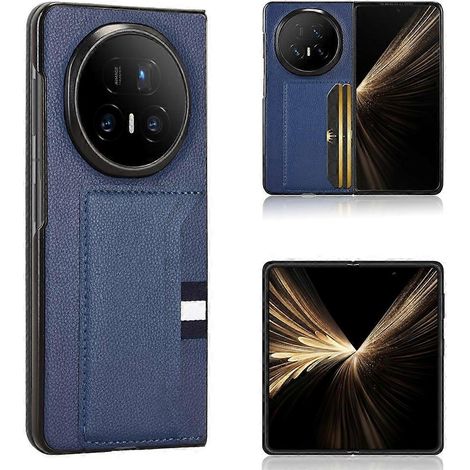 Étui en cuir texturé Litchi avec porte-cartes et coque PC compatible avec Honor Magic V5 5G (1/5)