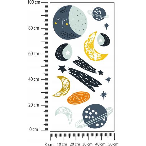 Pegatinas infantiles Luna y Planetas 50x100cm (1/2)