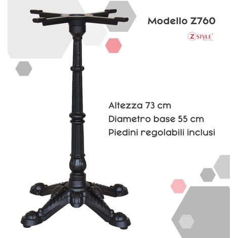 Base per Tavoli in Ghisa - Zstyle Z760: 55 x H 73 cm base tavolo, gamba tavolino , piede centrale, metallo, per catering bar ristoranti bistrot - basamento - per interno / esterno (1/5)