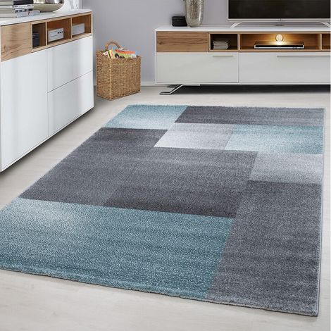 Tapis contemporain rectangle graphique Salmon Bleu 80x150 (1/5)