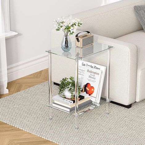 Table D'appoint Verre Transparent Bout De Canape (1/2)