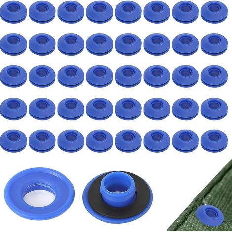 28 x 28x 12Mm Œillet de Bâche Auto Bloquant en Plastique 40 Pièces Oeillets pour Bâche en Plastique À Clipser Ensemble D'oeillets en Plastique pour Tissus pour Bâche de Piscine Bâche Rideaux Tentes (1/5)