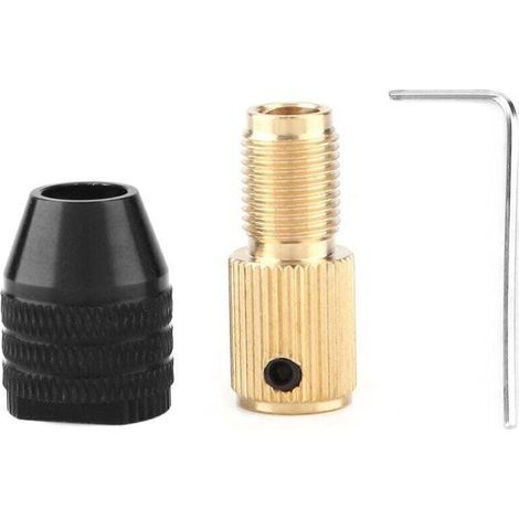 Mini mandrin autoserrant, mandrin pour mini perceuse électrique, capacité de serrage 0,3-3,4 mm (alésage de 3,17 mm), accessoire de serrage pour mini perceuse électrique, pour arbre moteur (1/4)