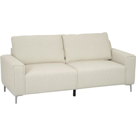 HOMCOM 3-Sitzer Sofa, Couch mit Armlehnen, Rückenkissen, Wohnzimmersofa mit Cordbezug, Federkern, Dick Gepolstert Polstersofa für Wohnzimmer, Schlafzimmer 193 x 77 x 80 cm, Cremeweiß
On-Site