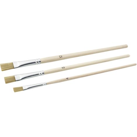Künstlerpinselset 3-teilig 4/8/12 für Korrekturarbeiten FSC-Holzstiele Pinsel