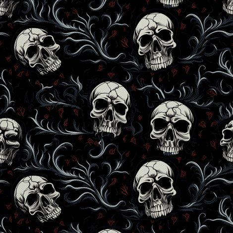 Tissu d'extérieur décoratif Oxford - Motif crâne I DX4089 (1/5)
